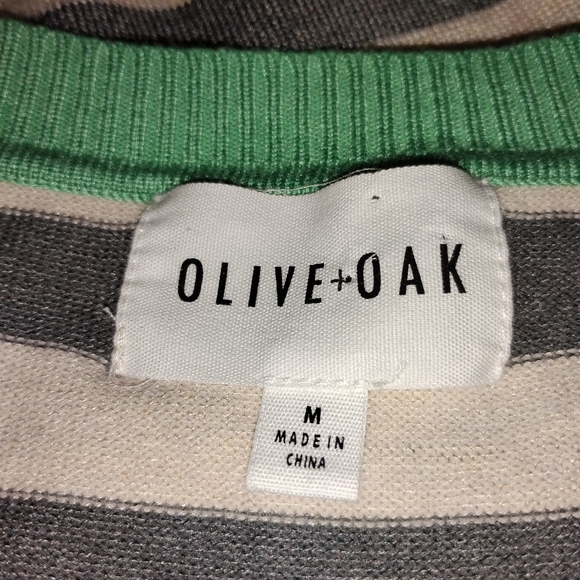 STRIPED OLIVE + OAK KNIT TOP - Picture 7 of 7